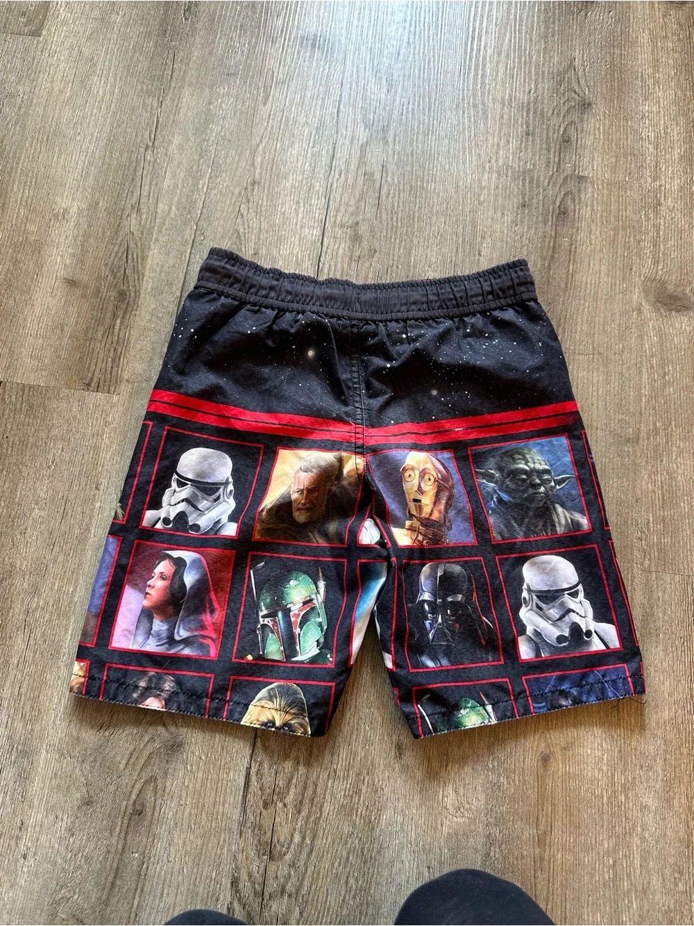 Star Wars Black and Red Character Panel Swim Shorts